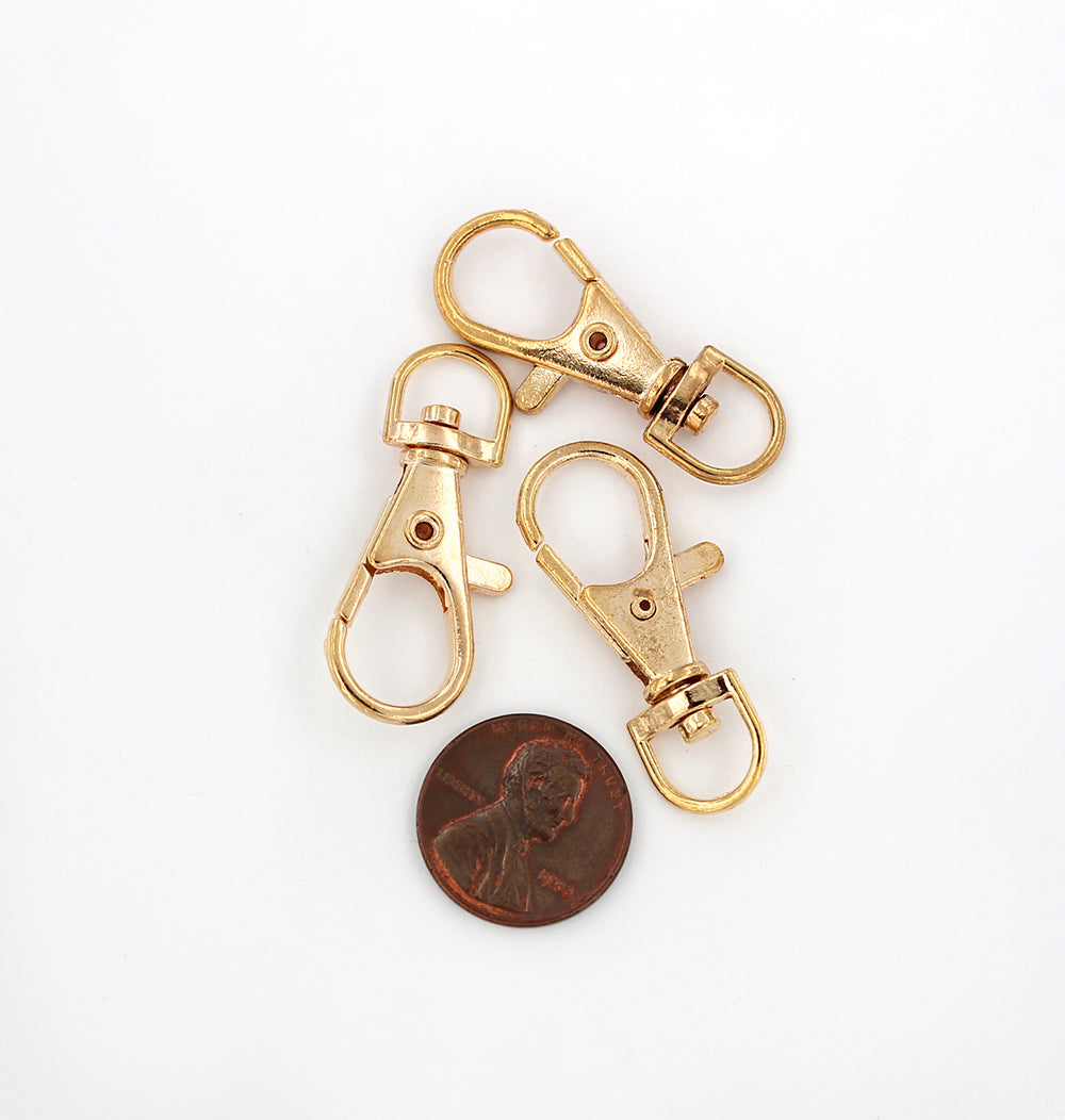 Gold Tone Swivel Lobster Clasps - 36mm x 13mm - 12 Pieces - FD136