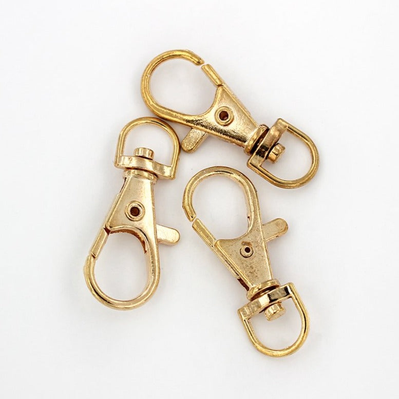 Gold Tone Swivel Lobster Clasps - 36mm x 13mm - 12 Pieces - FD136