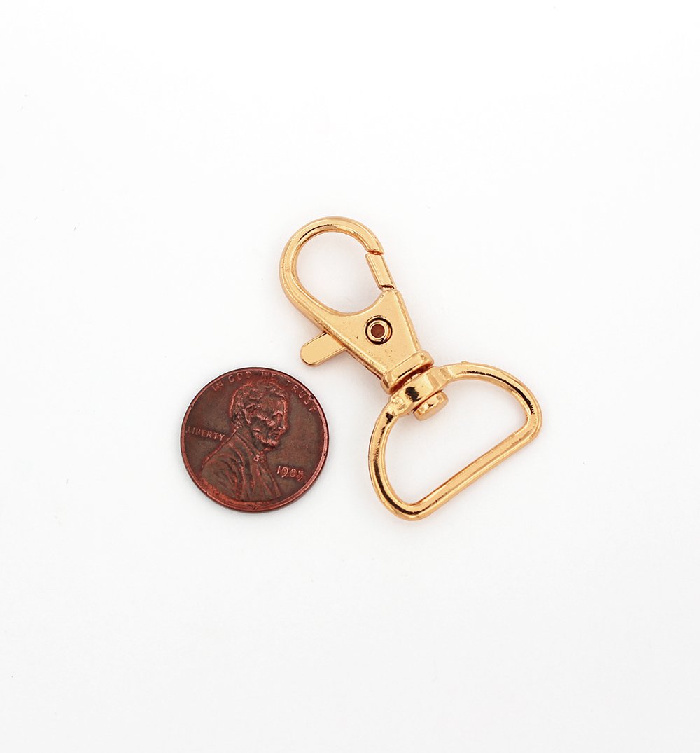 Fermoirs mousqueton pivotants dorés - 40 mm x 24 mm - 4 pièces - Z924