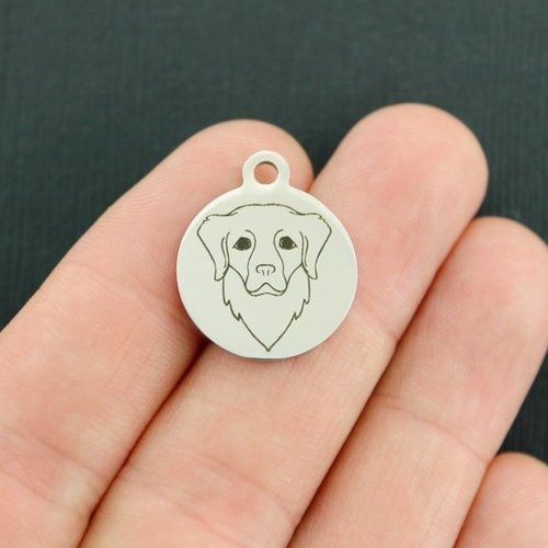 Golden Retriever Stainless Steel Charms - BFS001-3861