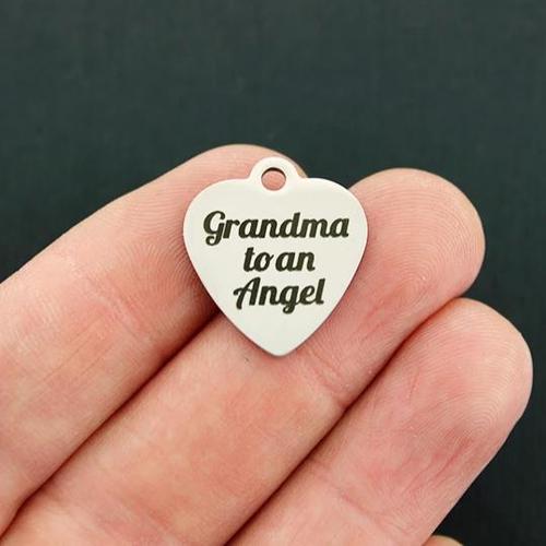 Grandma to an Angel Stainless Steel Charms - BFS011-3088