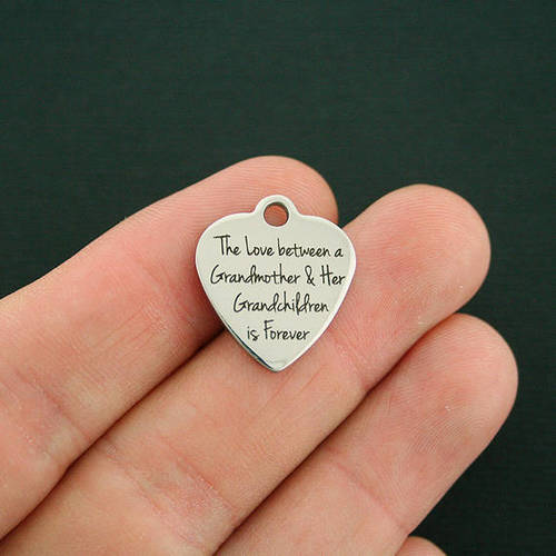 Grandmother Grandchildren Stainless Steel Charms - The love between is forever - BFS011-1544