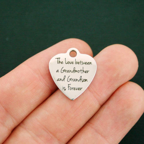 Grandmother Grandson Stainless Steel Charms - The love between is forever - BFS011-1541