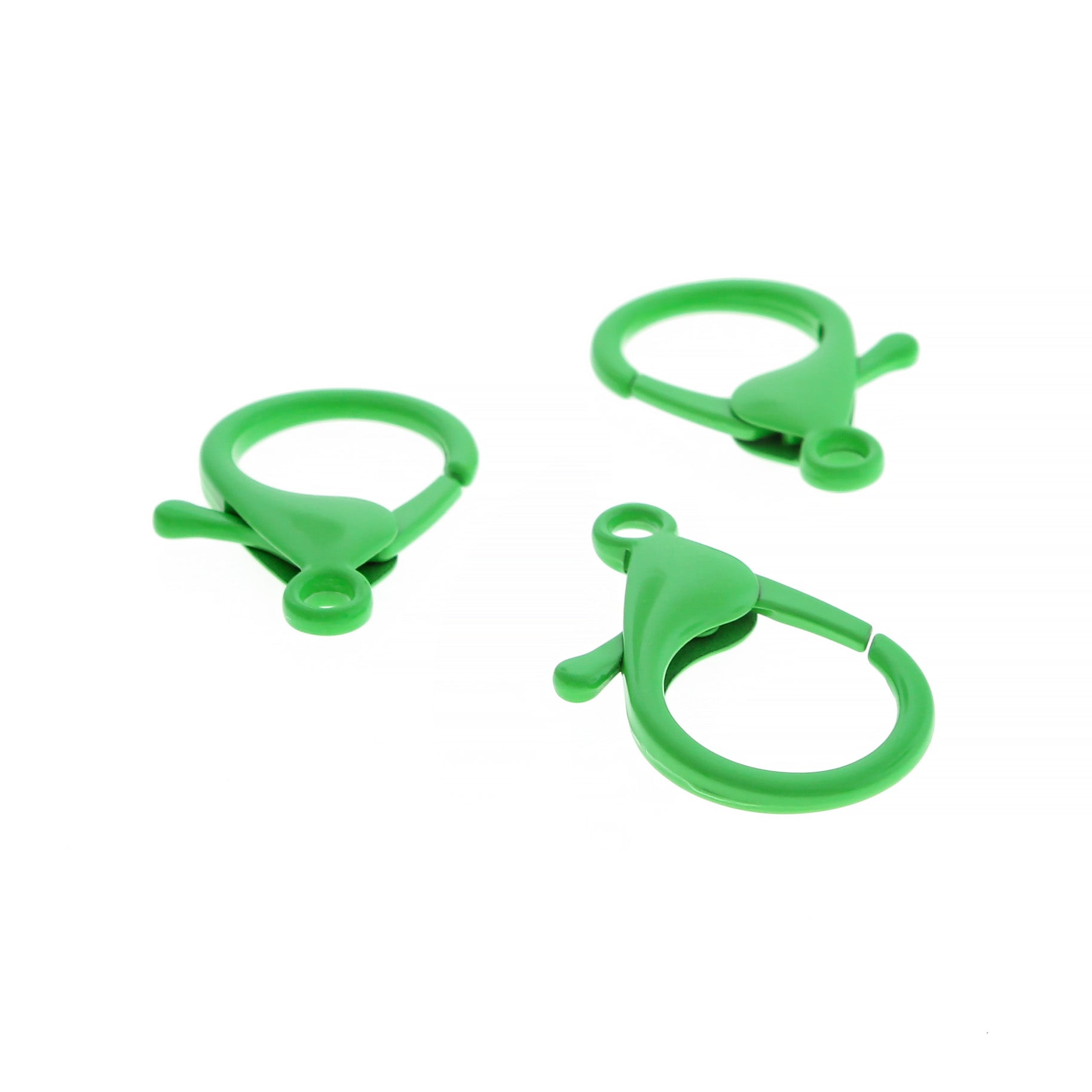 Green Enamel Lobster Clasps 35mm x 23mm - 4 Clasps - FD1031