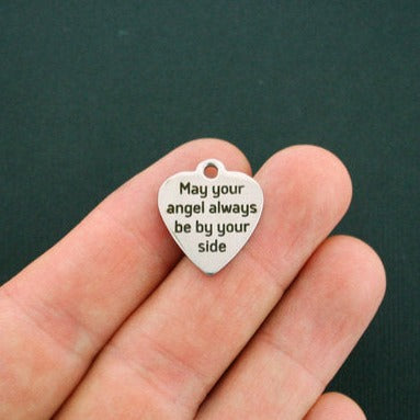 Guardian Stainless Steel Charms - May your angel always be by your side - BFS011-1321