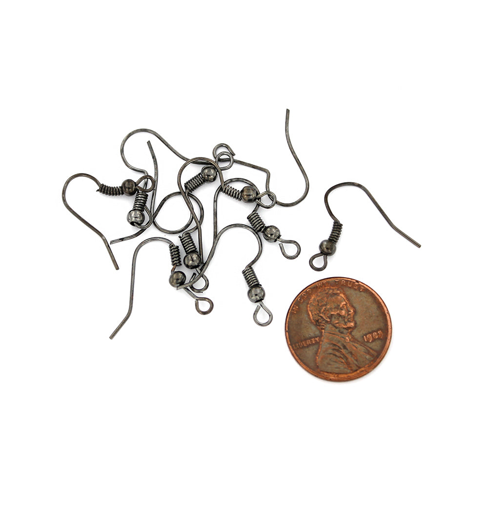 Gunmetal Tone Earrings - French Style Hooks - 18mm x 19mm - 200 Pieces 100 Pairs - Z943