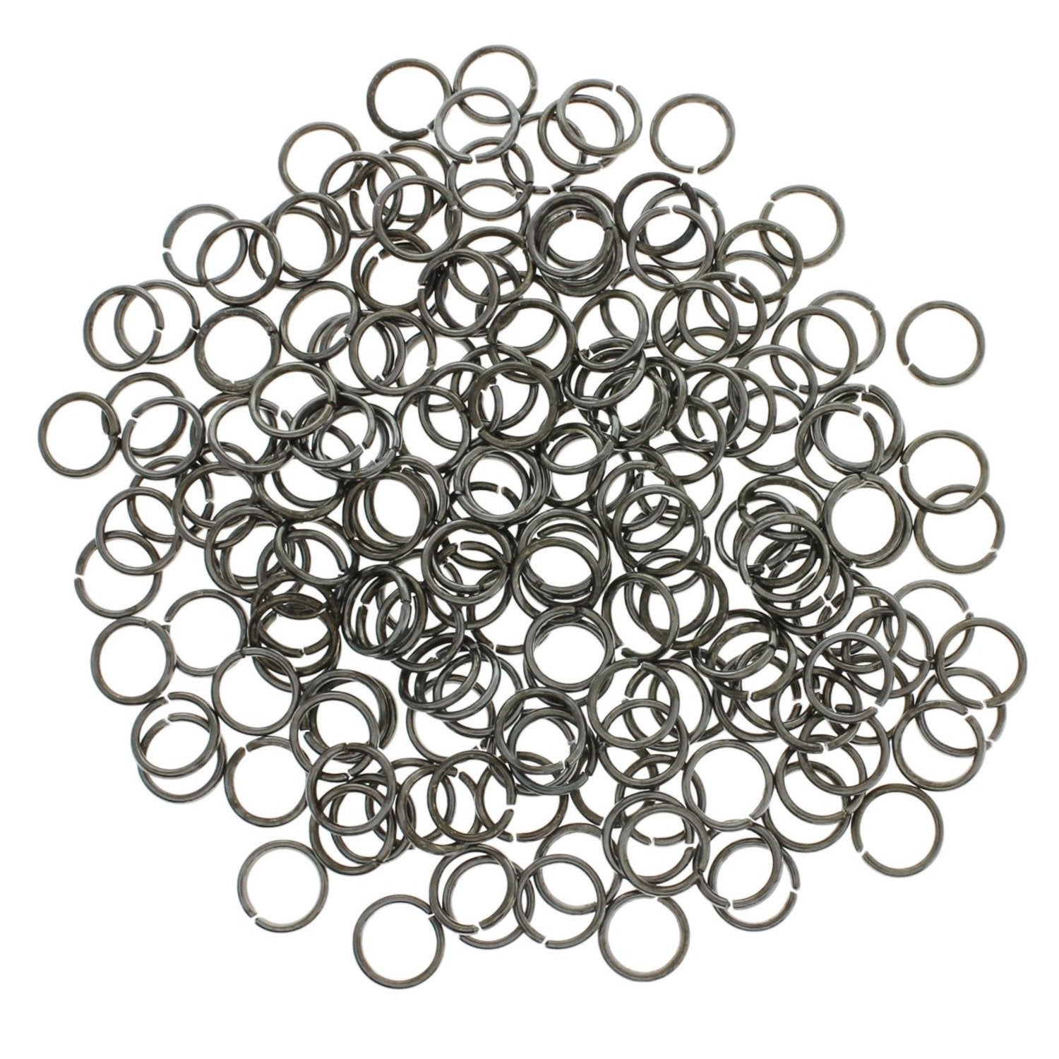 Gunmetal Tone Jump Rings 8mm x 1mm - Open 18 Gauge - 1000 Rings - J272