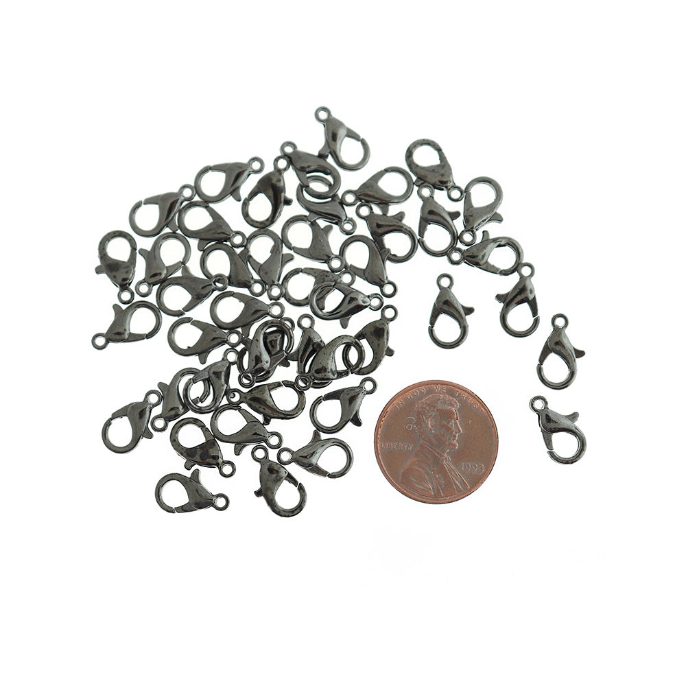 Gunmetal Tone Lobster Clasps 12mm x 6mm - 100 Clasps - FF305