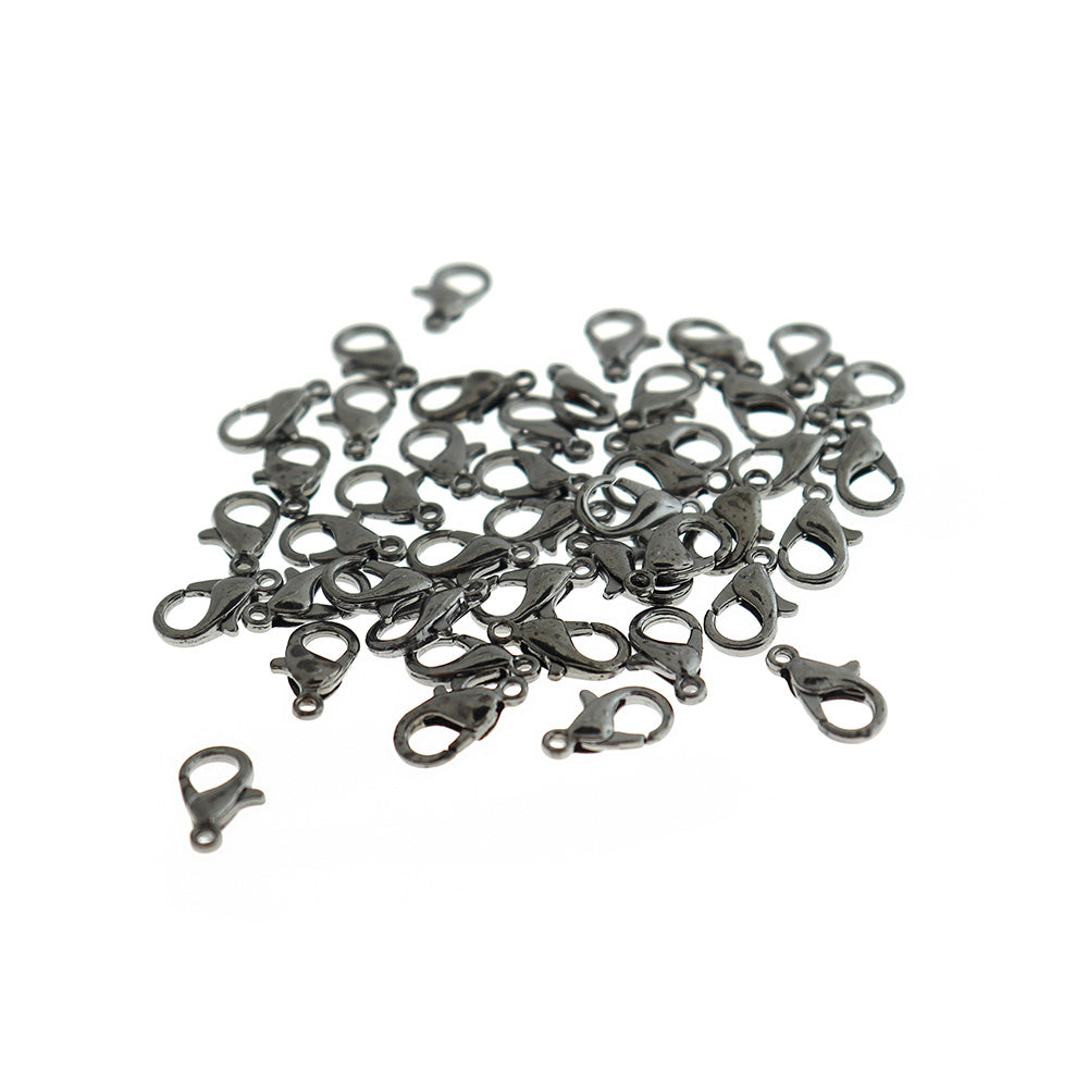 Gunmetal Tone Lobster Clasps 12mm x 6mm - 20 Clasps - FF305