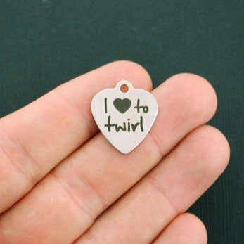 Gymnastics Stainless Steel Charms - I Love To Twirl - BFS011-0601