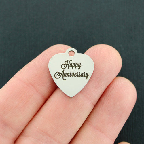 Happy Anniversary Stainless Steel Charms - BFS011-2273