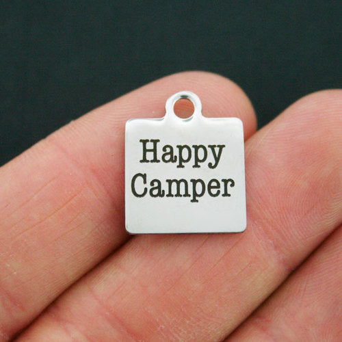 Happy Camper Stainless Steel Charms - BFS013-0150