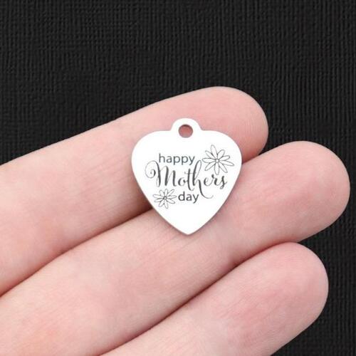 Happy Mother's Day Stainless Steel Charms - BFS011-5858