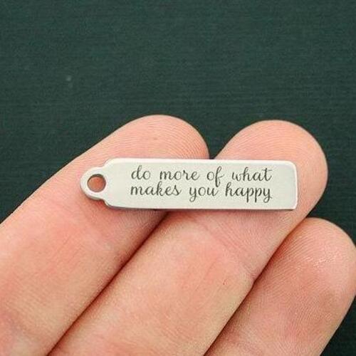 Charms en acier inoxydable Happy - Faites plus de ce qui vous fait - BFS015-6897