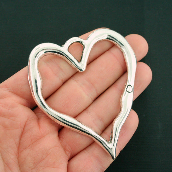 Heart Antique Silver Tone Charm - SC7586