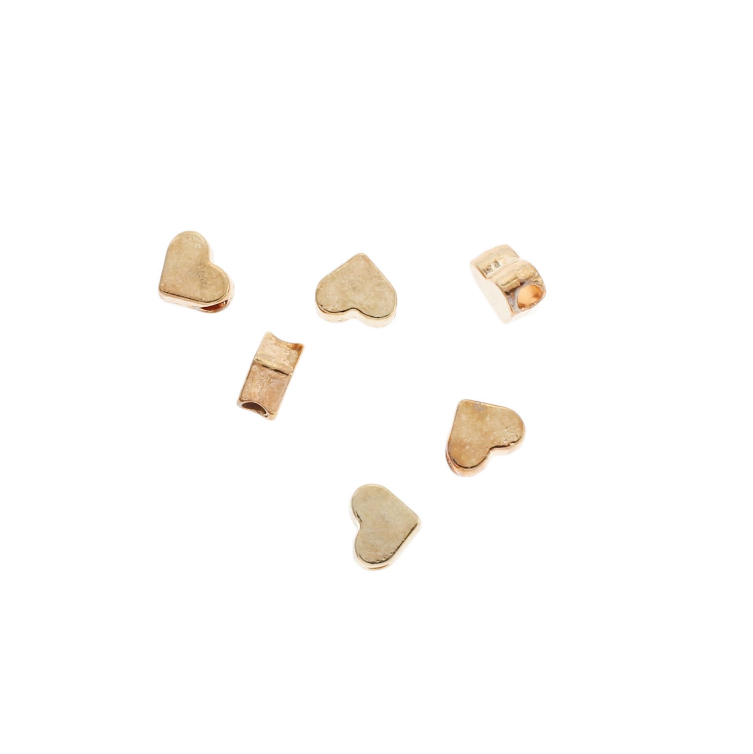 Perles intercalaires coeur 7mm x 6mm - ton or - 50 perles - GC1181