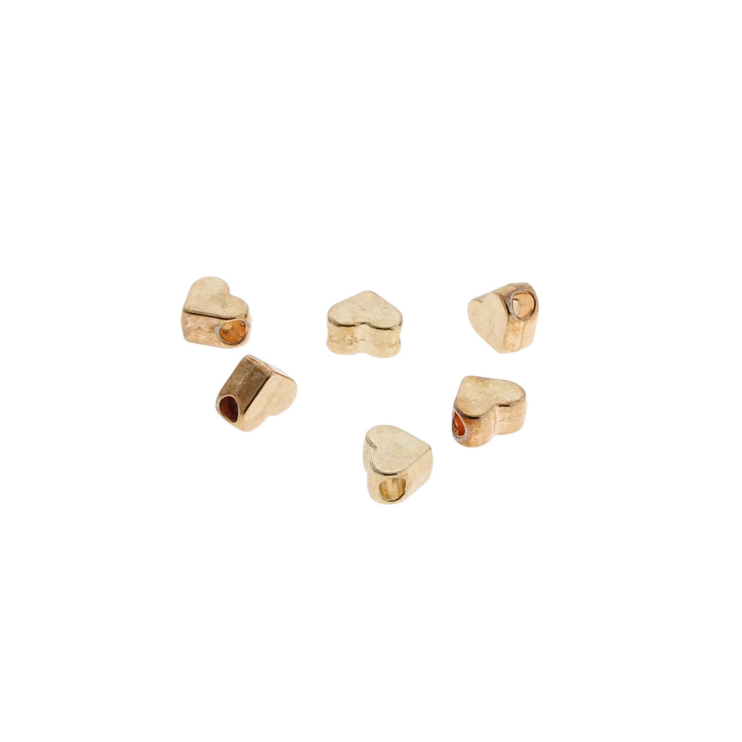 Perles intercalaires coeur 7mm x 6mm - ton or - 50 perles - GC1181