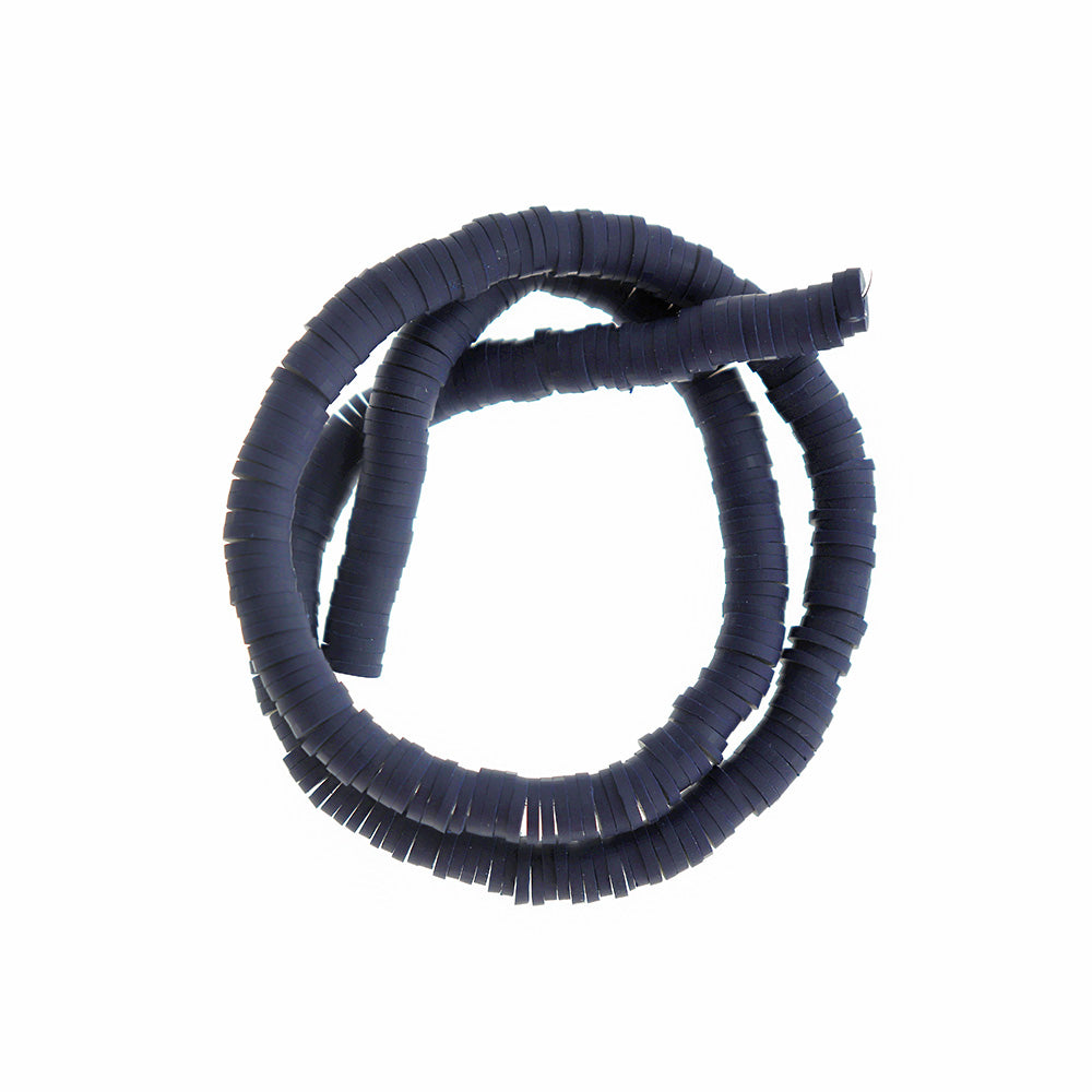 Perles en Pâte Polymère Heishi 4mm x 1mm - Marine Foncé - 1 Rang 350 Perles - BD812