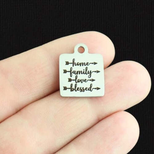 Home Family Love Blessed Stainless Steel Charms - BFS013-6750