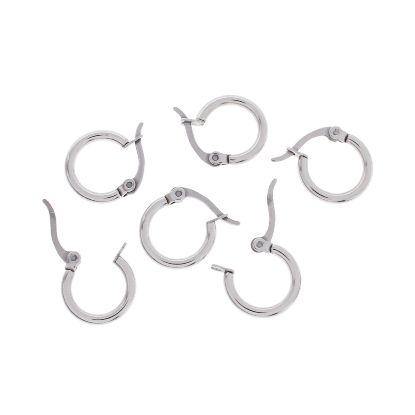 Boucles d'Oreilles Créoles - Acier Inoxydable - Fermoir 14mm - 10 Pièces 5 Paires - FD598