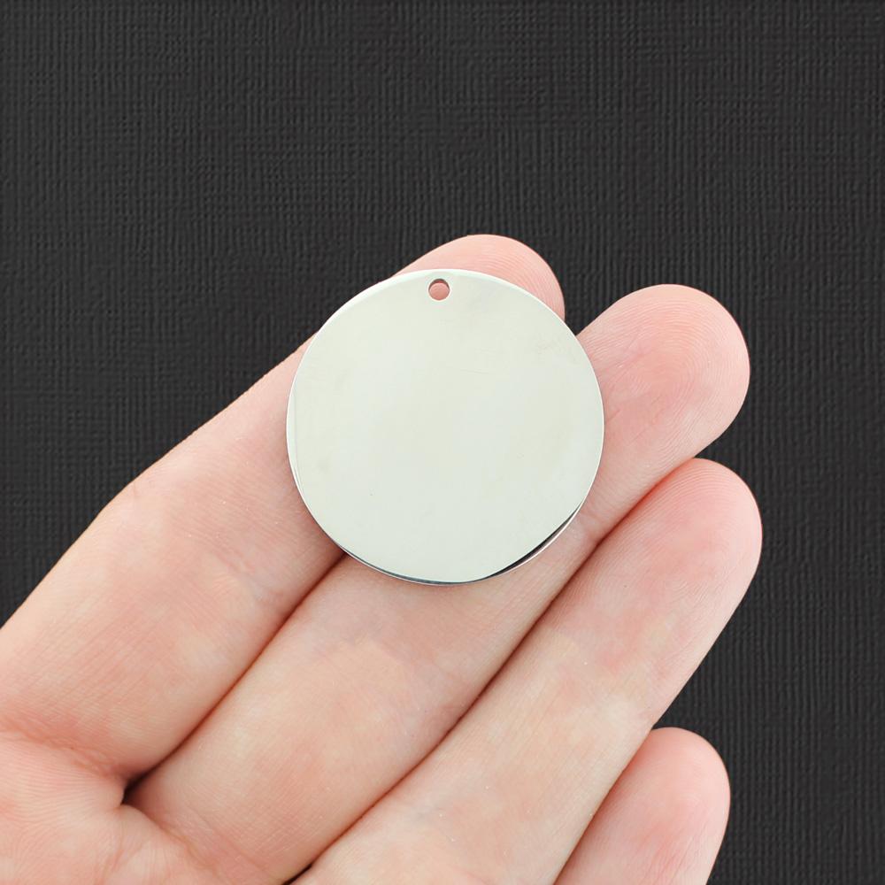 Hummingbird Stainless Steel 30mm Round Charms - BFS010-8756