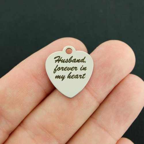 Husband Stainless Steel Charms - Forever in my heart - BFS011-3375