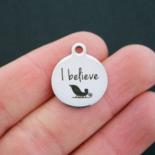 I Believe Stainless Steel Charms - BFS001-0701