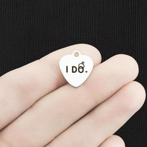 I Do Stainless Steel Small Heart Charms - BFS012-6514