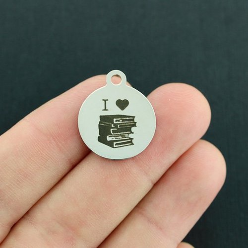 I love books Stainless Steel Charms - BFS001-4188