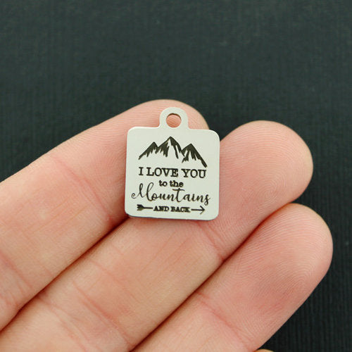 I love you Stainless Steel Charms - to the Mountains and back - BFS013-4382