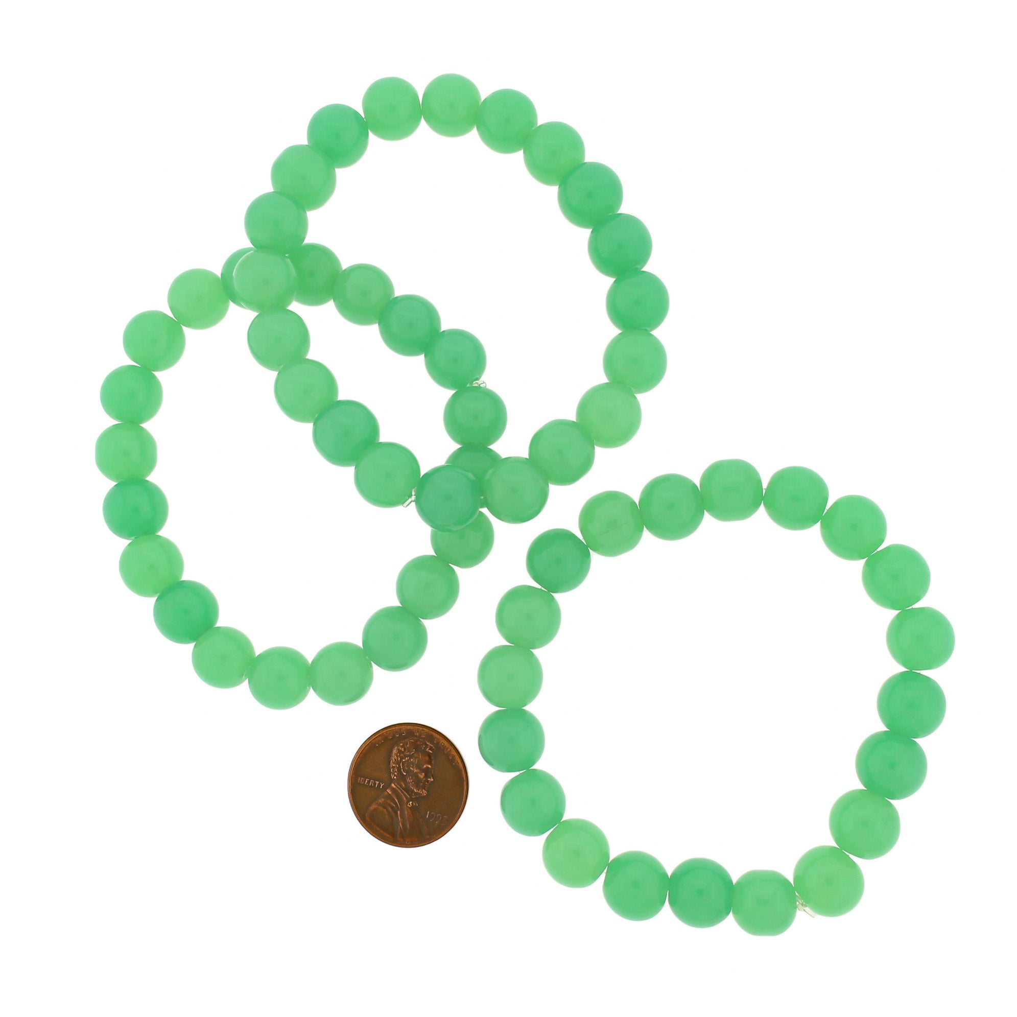 Imitation Jade Bead Bracelet - 8mm/50mm - Green or White!