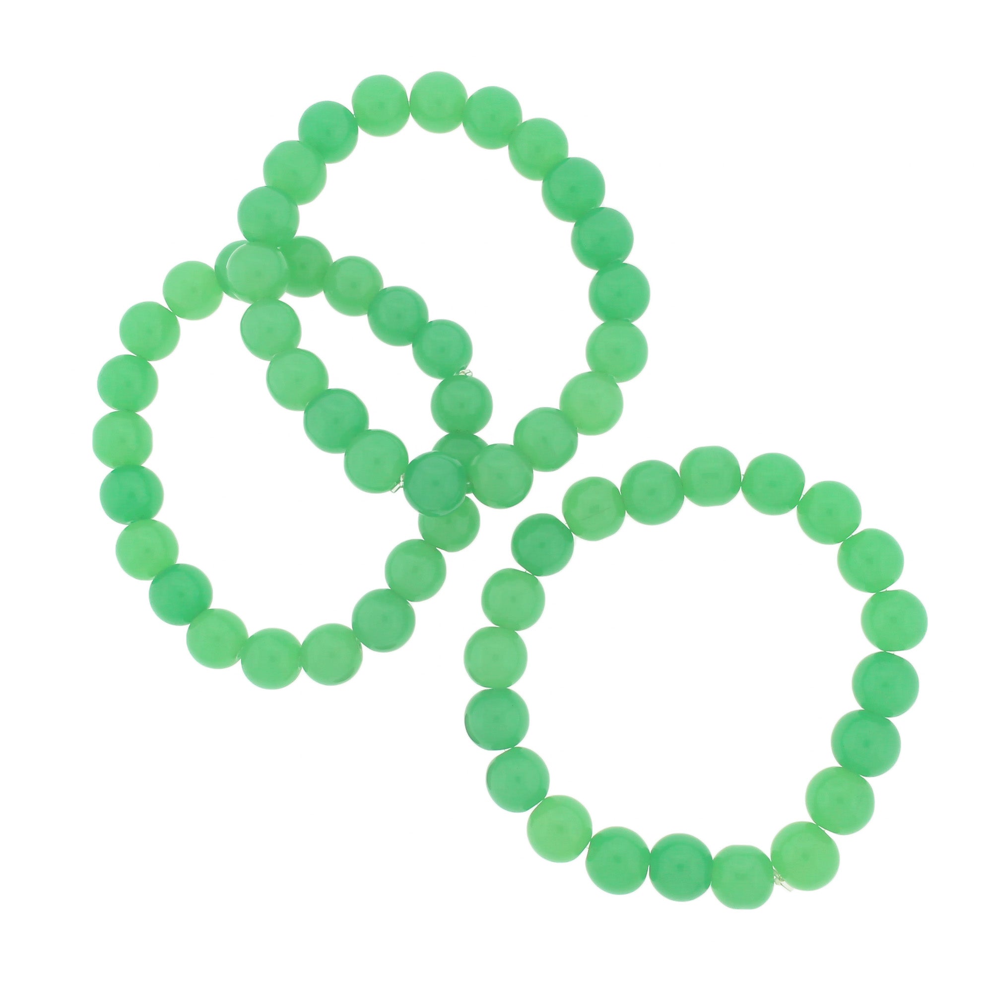 Bracelet Perles Imitation Jade - 50mm - Vert Mer - 1 Bracelet - BB151