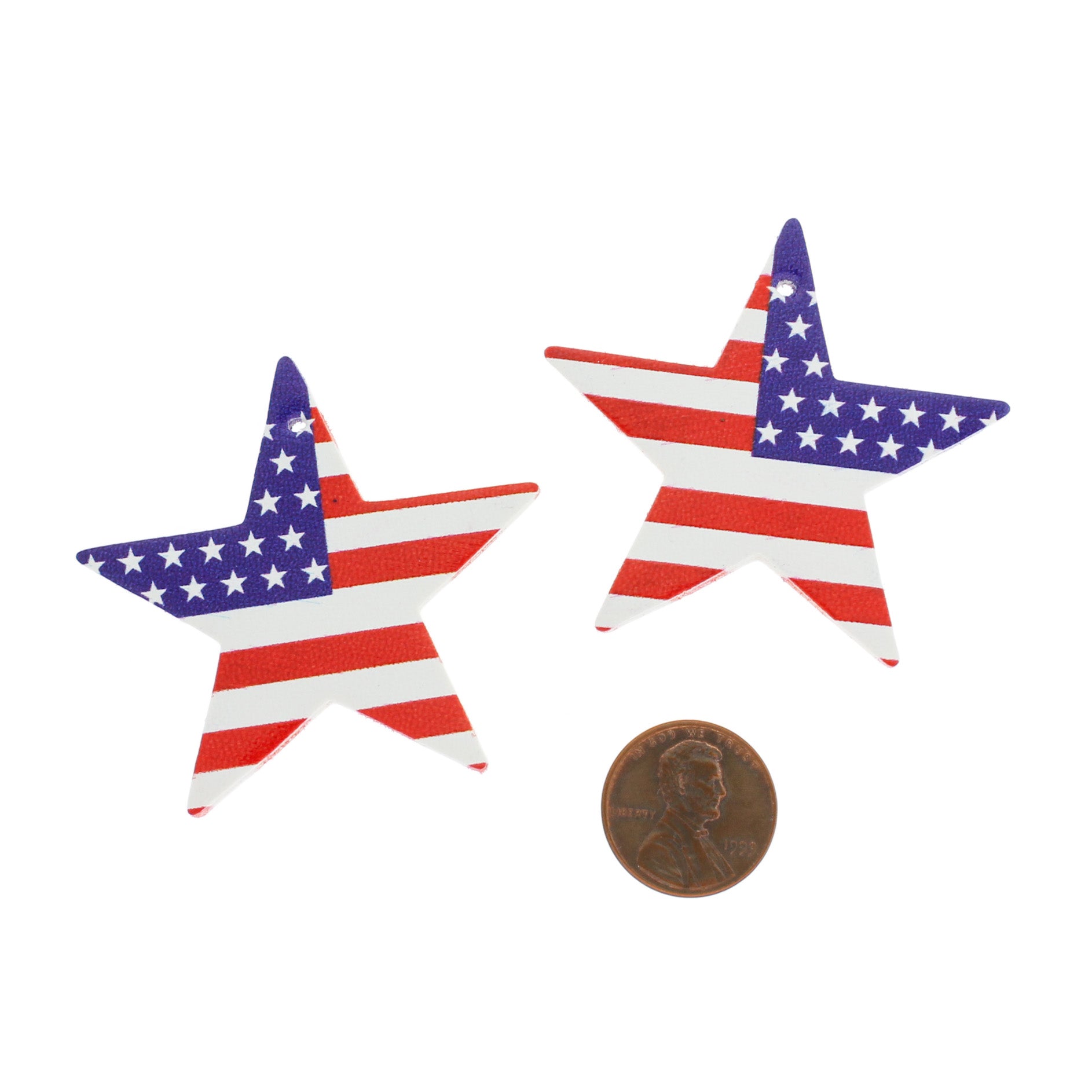 Imitation Leather Star Pendants - American Flag - 4 Pieces - LP215