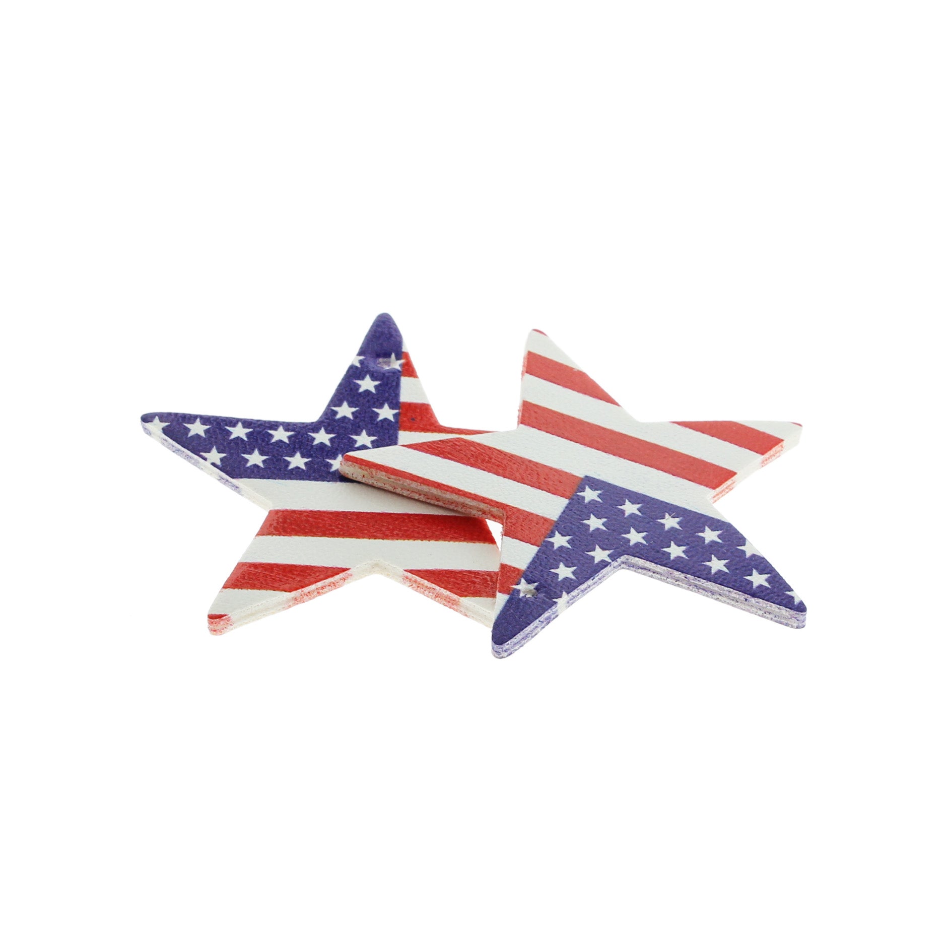 Imitation Leather Star Pendants - American Flag - 4 Pieces - LP215