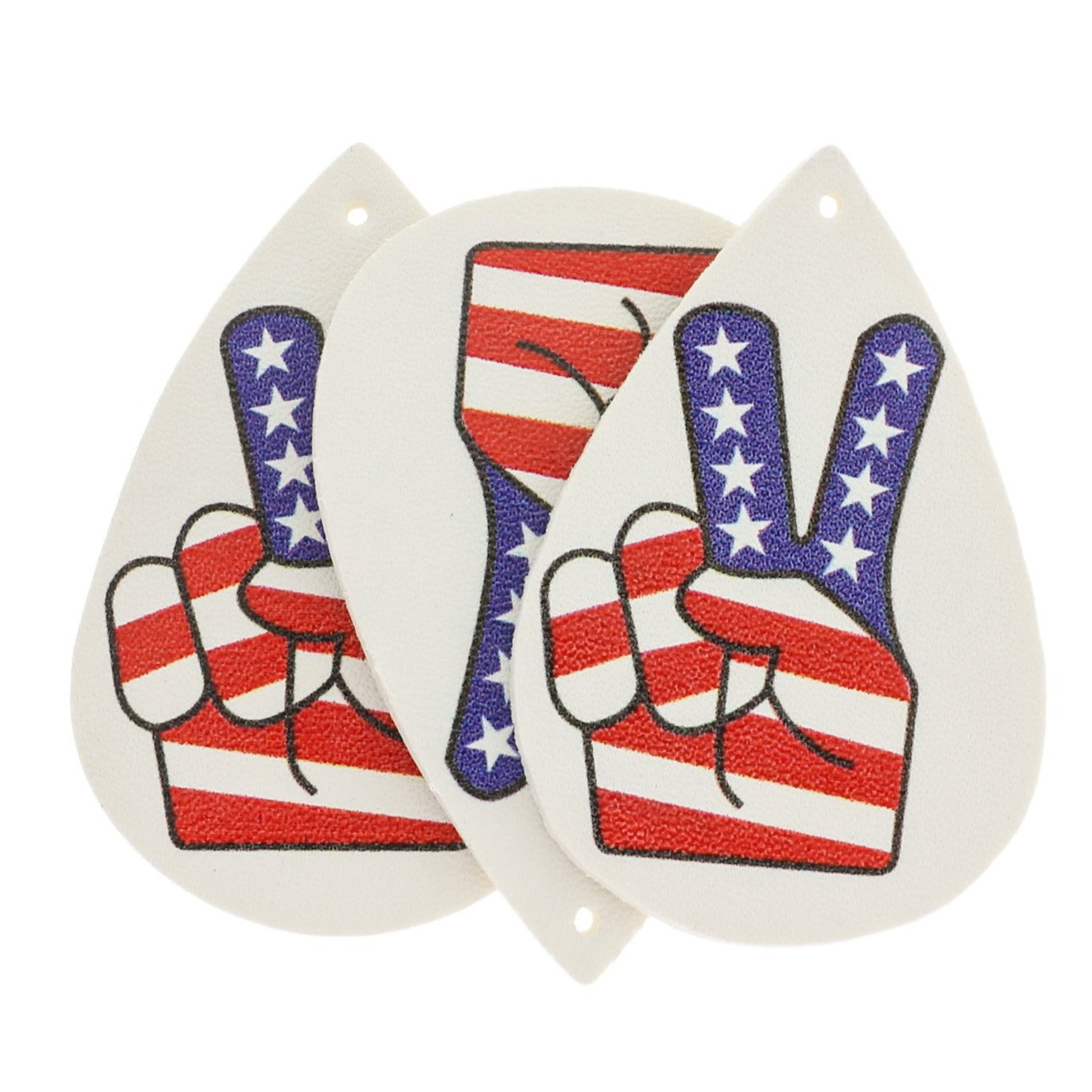 Pendentifs en forme de larme en similicuir - Signe de paix du drapeau américain - 2 pièces - LP213
