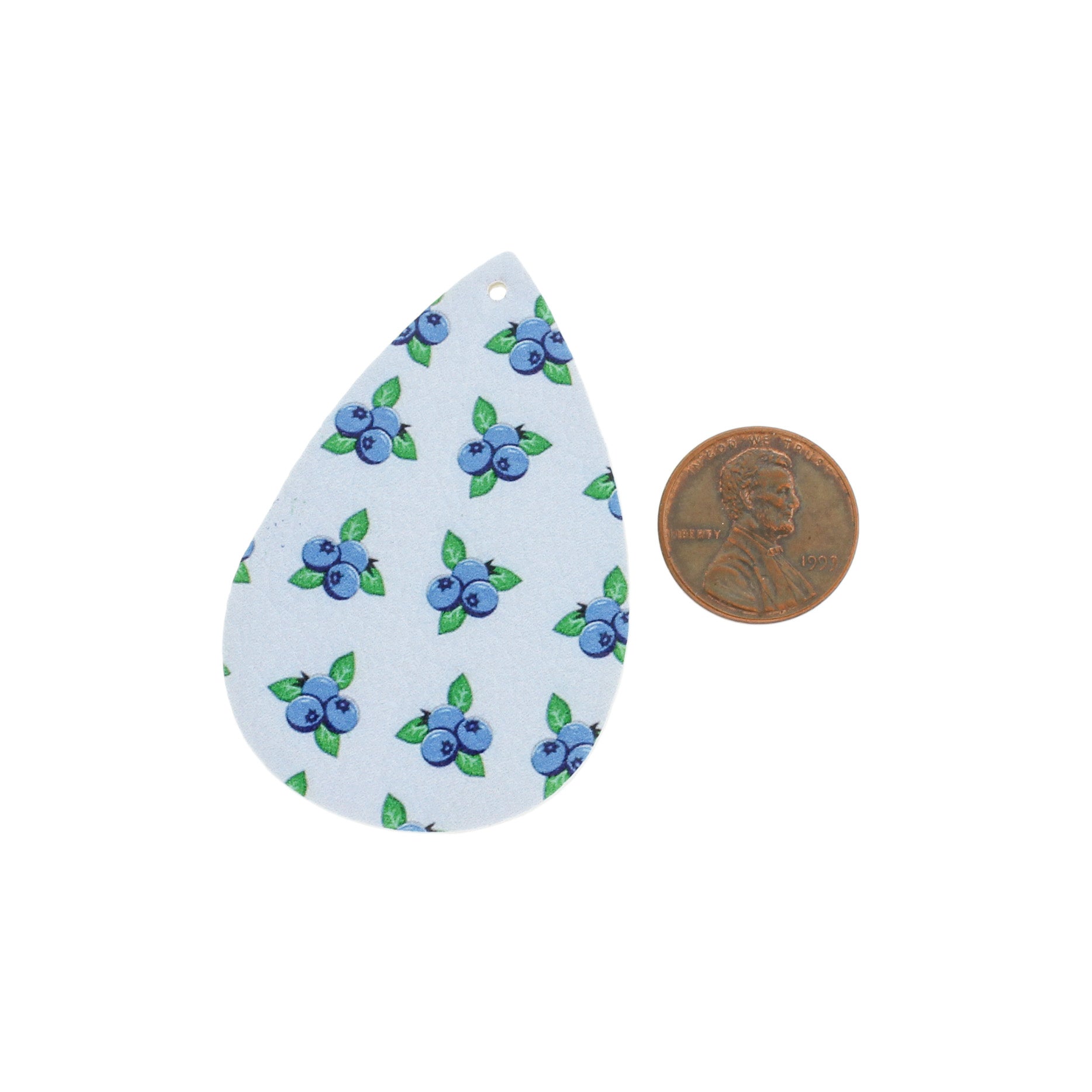 Imitation Leather Teardrop Pendants - Blueberry - 4 Pieces - LP211