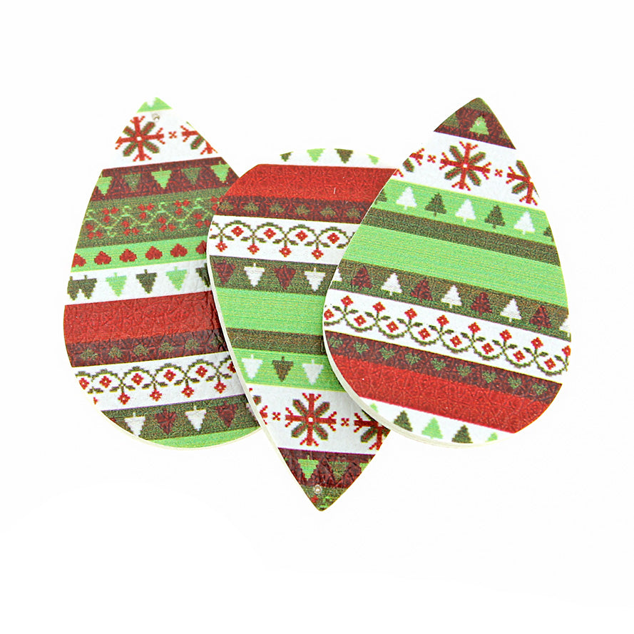 Pendentifs en forme de larme en similicuir - Pull de Noël classique - 4 pièces - LP103