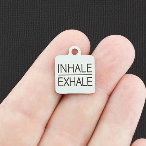 Inspirez Expirez Breloques en Acier Inoxydable - BFS013-5077