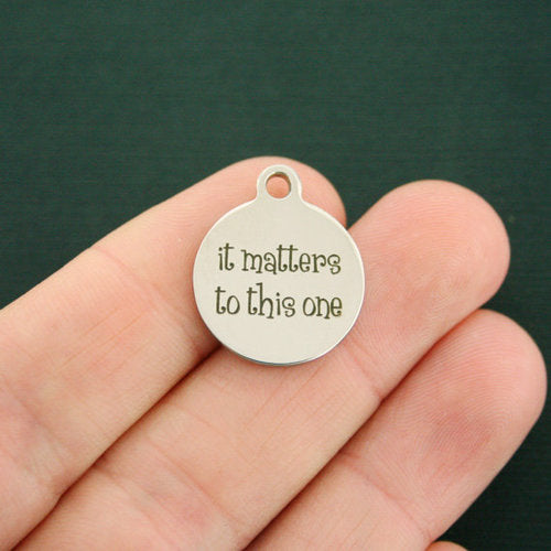 Ça compte pour celui-ci Breloques en acier inoxydable - BFS001-1599