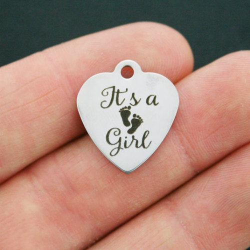 It's a Girl Stainless Steel Charms - BFS011-0563