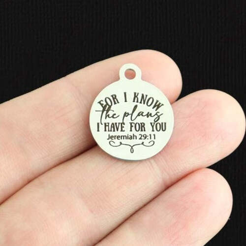Jeremiah 29:11 Stainless Steel Charms - For I Know The Plans I Have For You - BFS001-6760