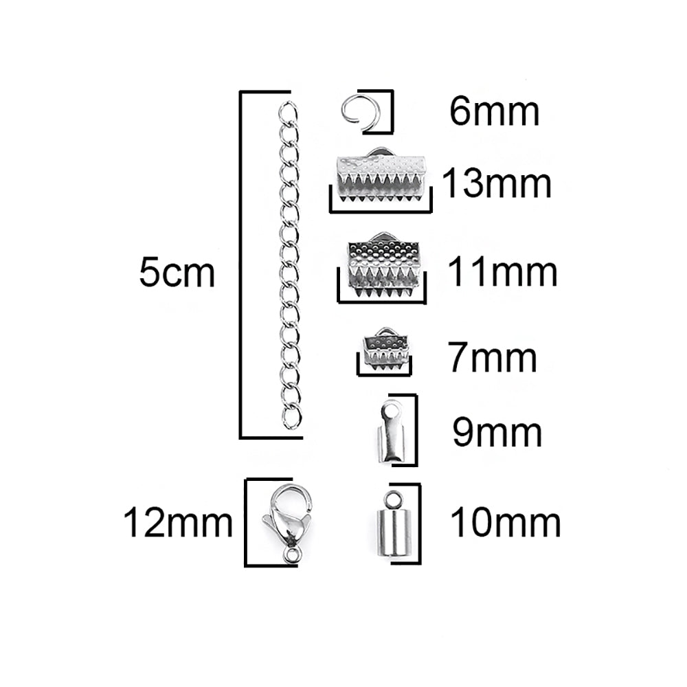 Jewelry Making Starter Kit - Stainless Steel Findings in Handy Storage Box - 210 pieces - 8 Different Jewelry Basics - STARTER26