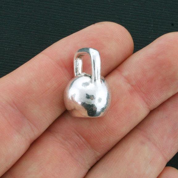 Kettlebell Antique Silver Tone Charms 3D - SC4170