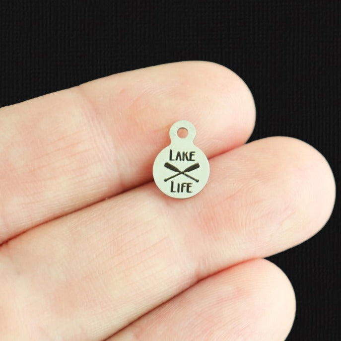 Lake Life Stainless Steel 8mm Loop Charms - BFS004-8022