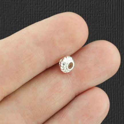 Lantern Spacer Beads 6mm - Silver Tone - 50 Beads - SC1078