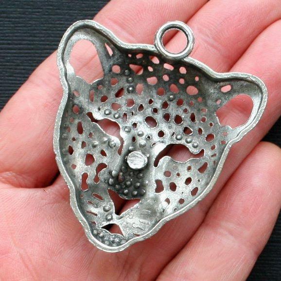 Leopard Antique Silver Tone Charm - SC1953