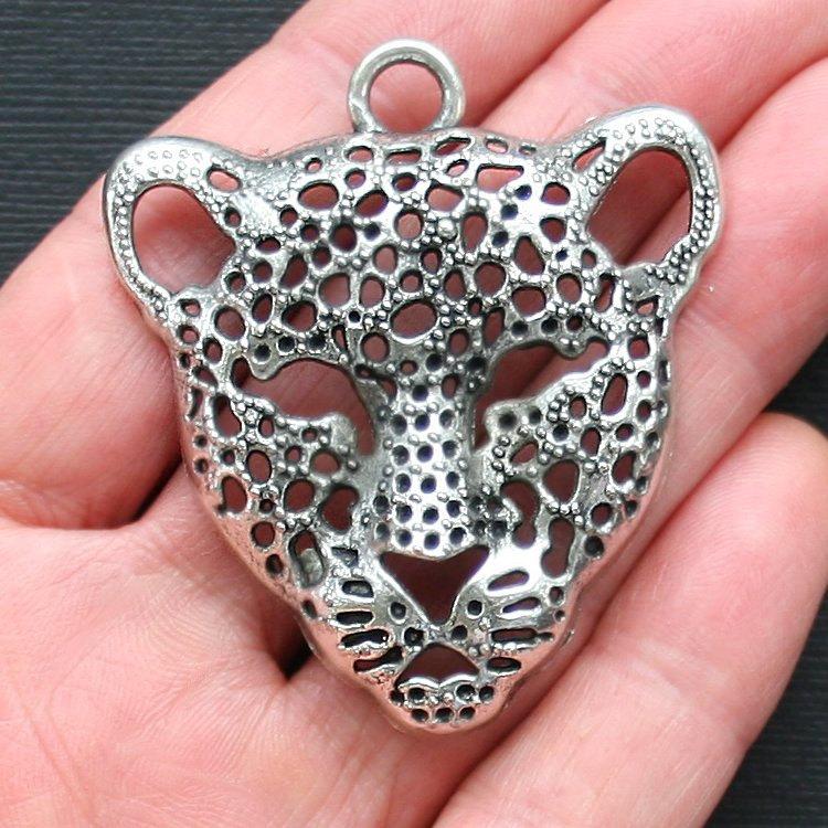 Leopard Antique Silver Tone Charm - SC1953