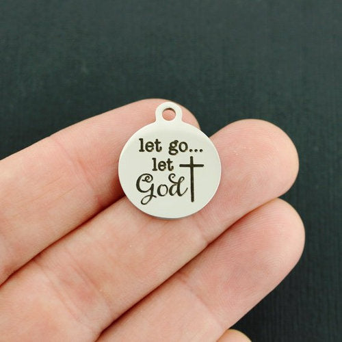 Let go Stainless Steel Charms - let God - BFS001-4253