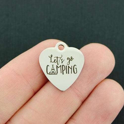 Lets Go Camping Stainless Steel Charms - BFS011-4797