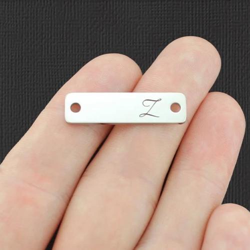 Letter Z Initial Stainless Steel Connector Charms - BFS016-7456
